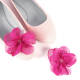 klipsy do butów ślubnych kwiat z szyfonu fuksja