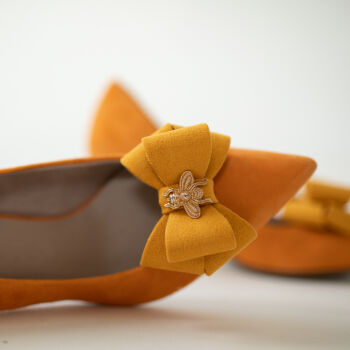 Klipsy do butów Kokardy 3d Miodowe / Revival