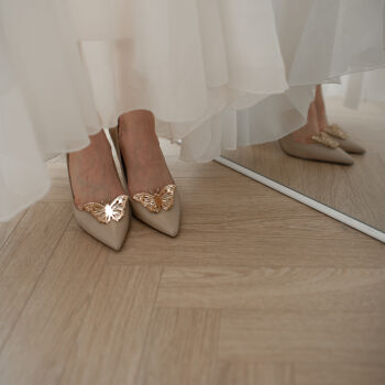 Klipsy do obuwia Motyle / Golden Butterflies