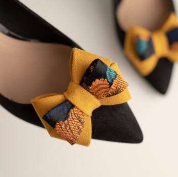 Odpinane Kokardy do butów 3d L / Golden Flowers