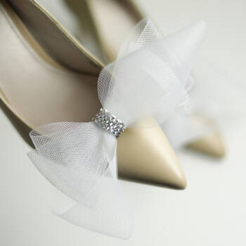 Klipsy do butów ślubne wieczorowe / Big Bride Bows