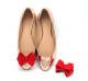 ozdoby do butów ślubnych - czerwone kokardki